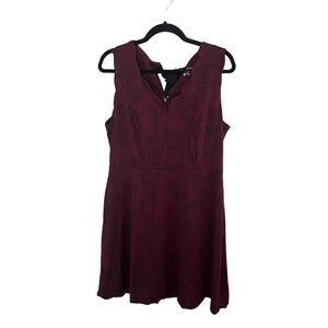 41 Hawthorn Women's Aiyanna Scallop Detail Bow Back Knit Dress Burgundy Size XL